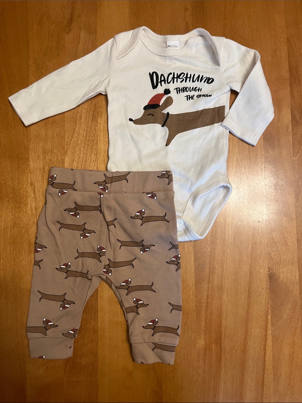 Dachshund Through The Snow Baby Set